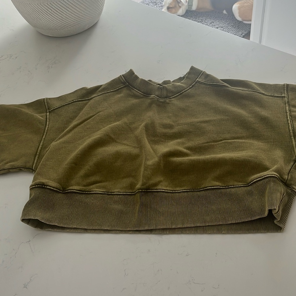 Free people movement dark mustard colored crop sweater